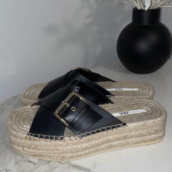 ZARA | Open Toe Sandal Platform espadrille | size 8 - Picture 7 of 9